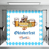 Blau Weiß Rhombus 2024 Oktoberfest Party Hintergrund